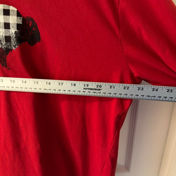 Columbia Womens XXL Red Buffalo Plaid Gingham Graphic Long Sleeve T-Shirt EUC - Picture 6 of 6